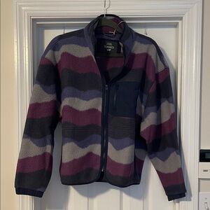 Toad&Co Fleece Jacket  - Purple, Gray, and Blue
